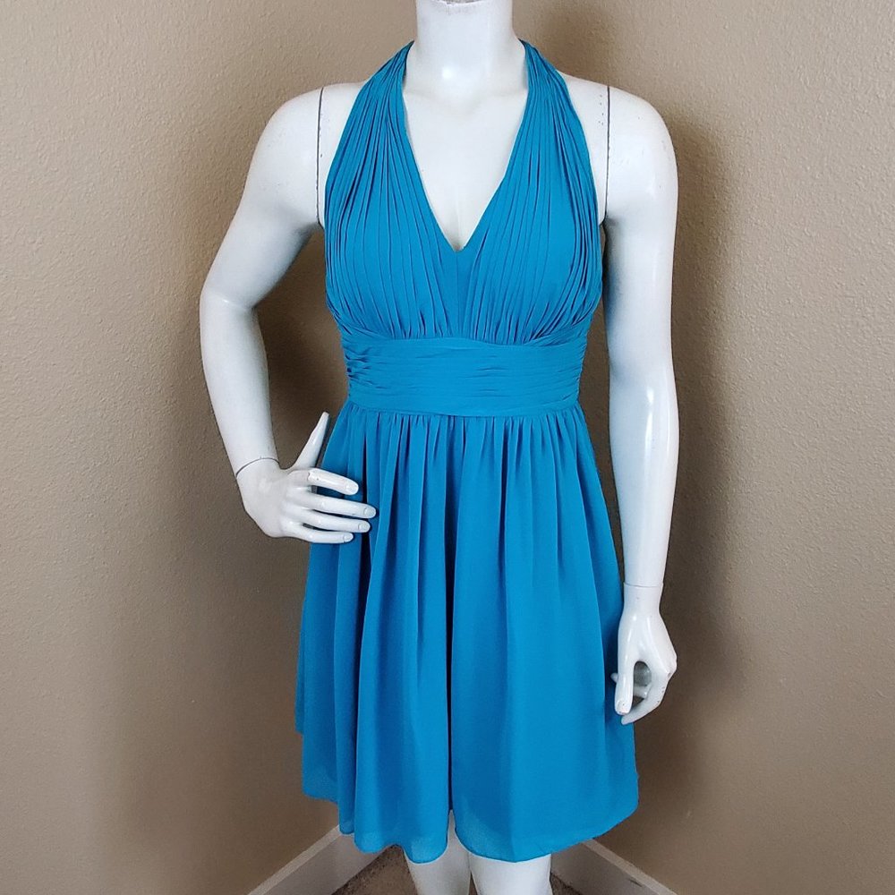 AQUA Dresses Bloomingdales Chiffon Halter Dress~NWT $168~Size 6